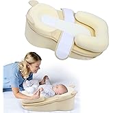 Rootling Baby Feeding Pillow, Anti Overflow Feeding Pillow for Reducing Spit-Up, Safety Nursing Pillow, Baby Lounger Reflux Wedge Breastfeeding, Removable top and Bottom