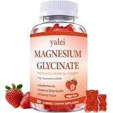 Magnesium Glycinate Gummies 400mg,Sugar Free, Strawberry Flavor | with L-Theanine,Phosphatidylserine&ndash;Sleep, Stress &amp; Muscle Relief, for Adults &amp; Kids, Non-GMO, Vegan, Sugar Free,60 Gummie