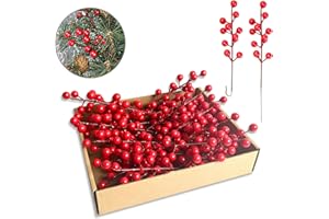 HIMMEL 35 Pack Christmas Tree Decorations,9 inch Artificial Red Berry Stems,Red Berries Christmas Decor Christmas Tree Decorations Crafts Wedding Holiday Season Winter Décor Home Decor