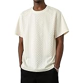 Thkzn Mens Knit Short Sleeve T Shirts Casual Crewneck Solid Color Shirt Summer Cable Knitted Stretch Pullover Tees