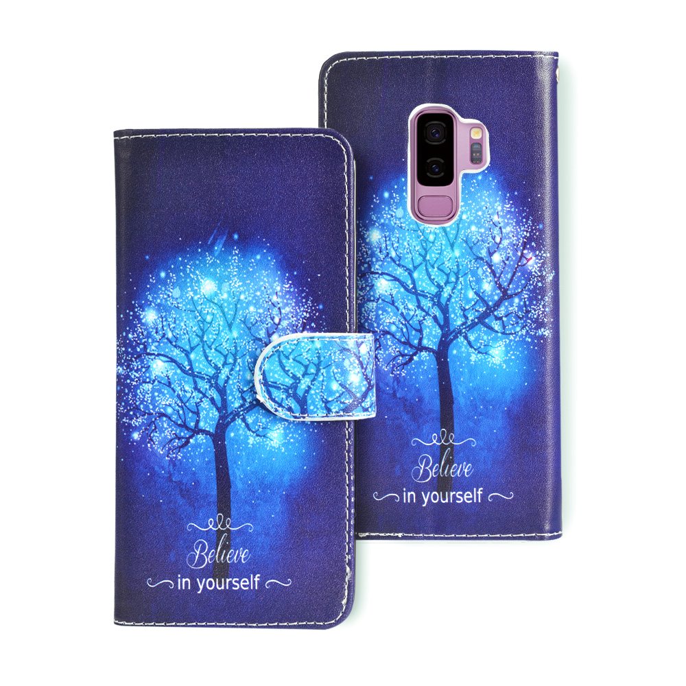 Galaxy S9 Plus Case, MagicSky Galaxy S9+ Wallet Case Folio Flip Premium PU Leather Case Cover with Card Holder Slot Pockets,Wrist Strap,Magnetic Closure For Samsung Galaxy S9 Plus, Believe in yourself
