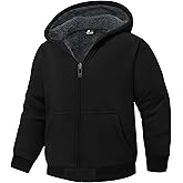 JACKETOWN Boys Zip Up Hoodie Kids Fleece Jacket Unisex Sherpa Lined Hooded Sweatshirts Girls Casual Outerwear 6-15 Years