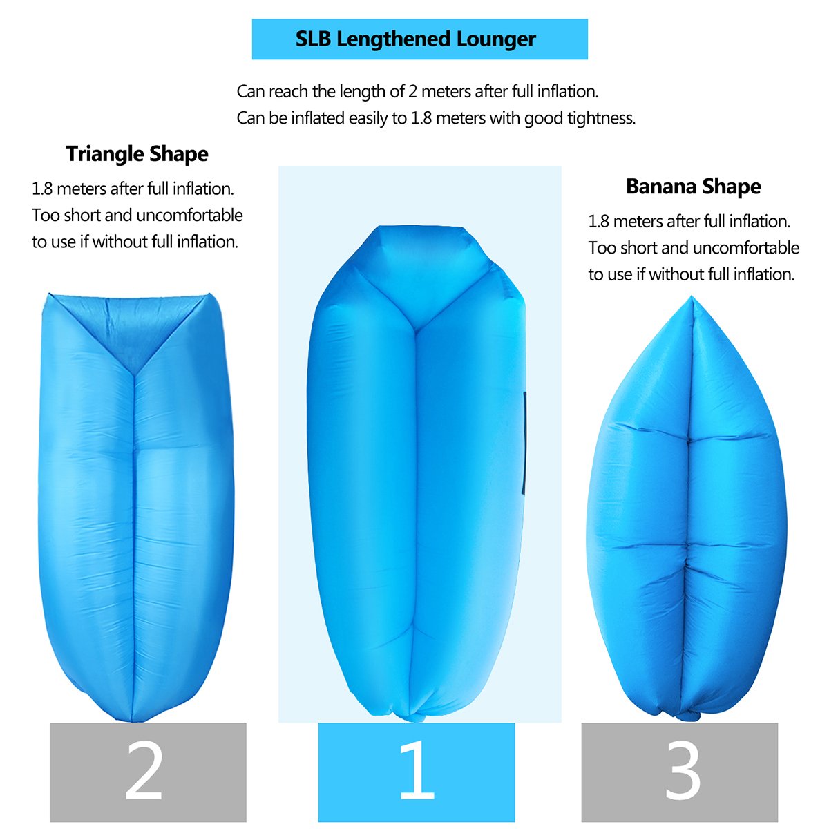 Sofá Hinchable, Cama Hinchable Impermeable, Sofá sillón Perezoso portátil, Sofá Inflable, Sofá para Camping, Viaje, Piscina, Playa Soporte de Carga 500 Libras (Azul)