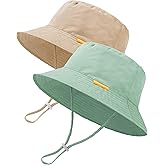 Baby Sun Hat Kids Summer UPF 50+ Toddler Bucket Hat Wide Brim Adjustable Beach Hats for Boys Girls Age 0-6 Years