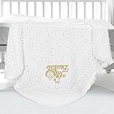 Baptism Gifts for Boys Girls Crochet White Baby Blanket Neutral Mi Bautizo Easter Christian Soft Christening Towel