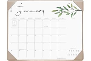 Cabbrix Desk Calendar 2026 with Desktop Mat, Aesthetic Desk Pad Calendar 15 x 12 Inch Covering January 2026 to June 2027, Des