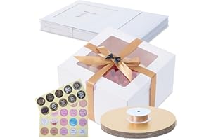 HAUS SPIRIT 20pcs 10x10x5 10 inch Cake Box | USA Brand | 450GSM Most Certified Cake Boxes