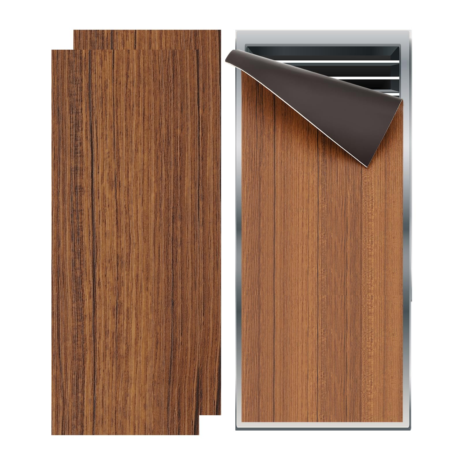 PATIKIL 14"x5.5" Magnetic Vent Cover, 2 Pack Floor Wall Air Registers Cover High Strength Magnetic Vent Blocker for Home RV HVAC Fireplace Furnace, Wood Grain Color