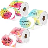 HUIJUTCHEN 3 Rolls Thermal Labels,50x50mm Colorful Label Stickers for Phomemo M110/M220/M120/M221 Label Maker Printers, Gradient Flower Edge Paper for Name, Logo, Design, DIY, QR Codes