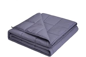 KPBLIS Weighted Blanket 20 lbs 60" x 80" for 180-220 lbs, 7 Layers Heavy Blanket with Cooling Breathable Cotton and Glass Beads, Dark Gray