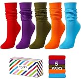Zmart Slouchy Socks for Women - Slouch Scrunch Socks, 4-5 Pairs Knee Length