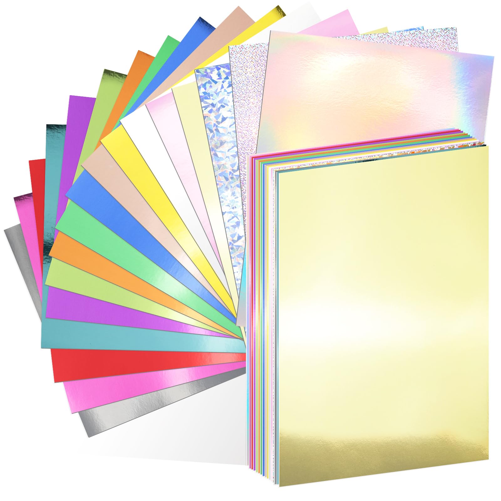 30 Pack Metallic Cardstock Paper Sheets, 8