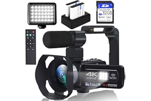 VETEK Video Camera Camcorder 4K, Vlogging Camera for YouTube with WiFi,3.0" 270°Rotatable Touch Screen, 18X Digital Zoom 4k Camcorder kit with Microphone, Remote Control, SD Card