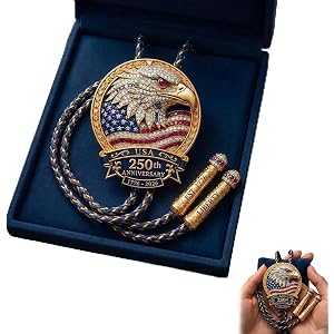 USA 250th Anniversary Eagle Bolo Tie, Vintage Patriotic Cowboy Style Bolo Tie, Adjustable Accessories for Men, Women