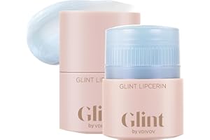 GLINT BY VDIVOV Glint Lipcerin (Icy Blue, 0.5fl oz) - Lasting Hydration, Plumping 5-in-1 Lip Care Gloss Balm with Glitter, Shea Butter. Korean Skin Care. Chapped, Dry, Cracked, Damaged Lips.