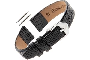 Gilden 10-14mm Ladies Flat Lizard-Grain Calfskin Leather Watch Strap F40