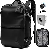 MEGABACK Vacuum Backpack Travel with Pump, 60L Expandable Airbag Travel Backpack, Travel Backpack with Vacuum System, TSA Lock, USB Charging Port, Water Resistant