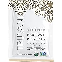 Truvani Organic Vegan Protein Powder Vanilla - 20g of Plant Based Protein, Organic Protein Powder, Pea Protein for Women and 