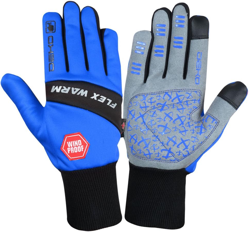 Deko Sports Flex Warm Padded Cycling Gloves MTB BMX Road Bike Cycle Full Finger Touch Screen