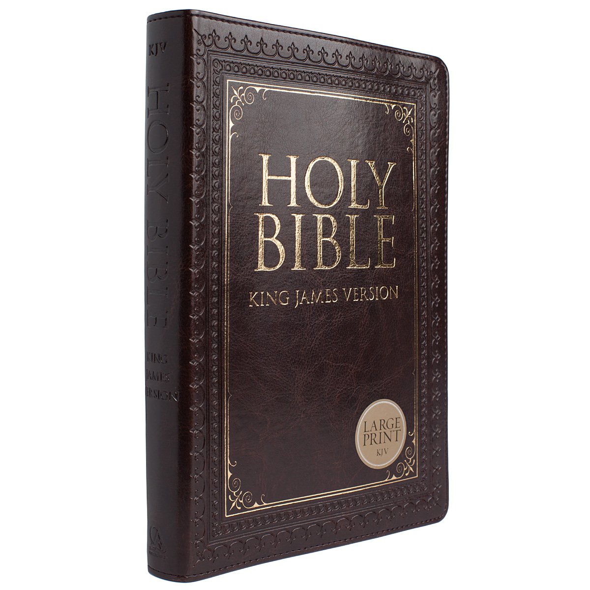 KJV Holy Bible, Thinline Large Print Faux Leather Red Letter Edition Thumb Index & Ribbon Marker, King James Version, Dark Brown (KJV Thinline LP Editions) KJV Holy Bible, Thinline Large Print Faux Leather Red Letter Edition Thumb Index & Ribbon Marker, King James Version, Dark Brown (KJV Thinline LP Editions) Imitation Leather