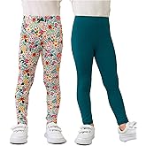 EASWEET Toddler Girls Leggings 2-Pack Bamboo Viscose Little Girls Casual Stretch Pants