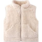 AIWUHE Toddler Boys Girls Fleece Vest Kids Polar Fleece Zipper Jacket Sleevless Fall Winter Warm Outerwear With Pockets 6M-5T