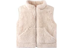 AIWUHE Toddler Boys Girls Fleece Vest Kids Polar Fleece Zipper Jacket Sleevless Fall Winter Warm Outerwear With Pockets 6M-5T