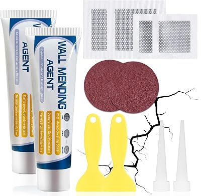 ELALRAU Wall Filler Repair Kit 100g x2, Drywall Patch, Scraper, Sandpaper