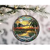 Everglades National Park Stained Glass Look Ornament - National Parks Christmas Keepsake, Travel Souvenir, Ceramic Gift Printed on Both Sides