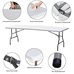 SUPER DEAL 8FT Folding Picnic Table for Indoor