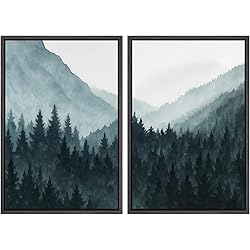 MUDECOR Framed Canvas Print Wall Art Set Misty Pine