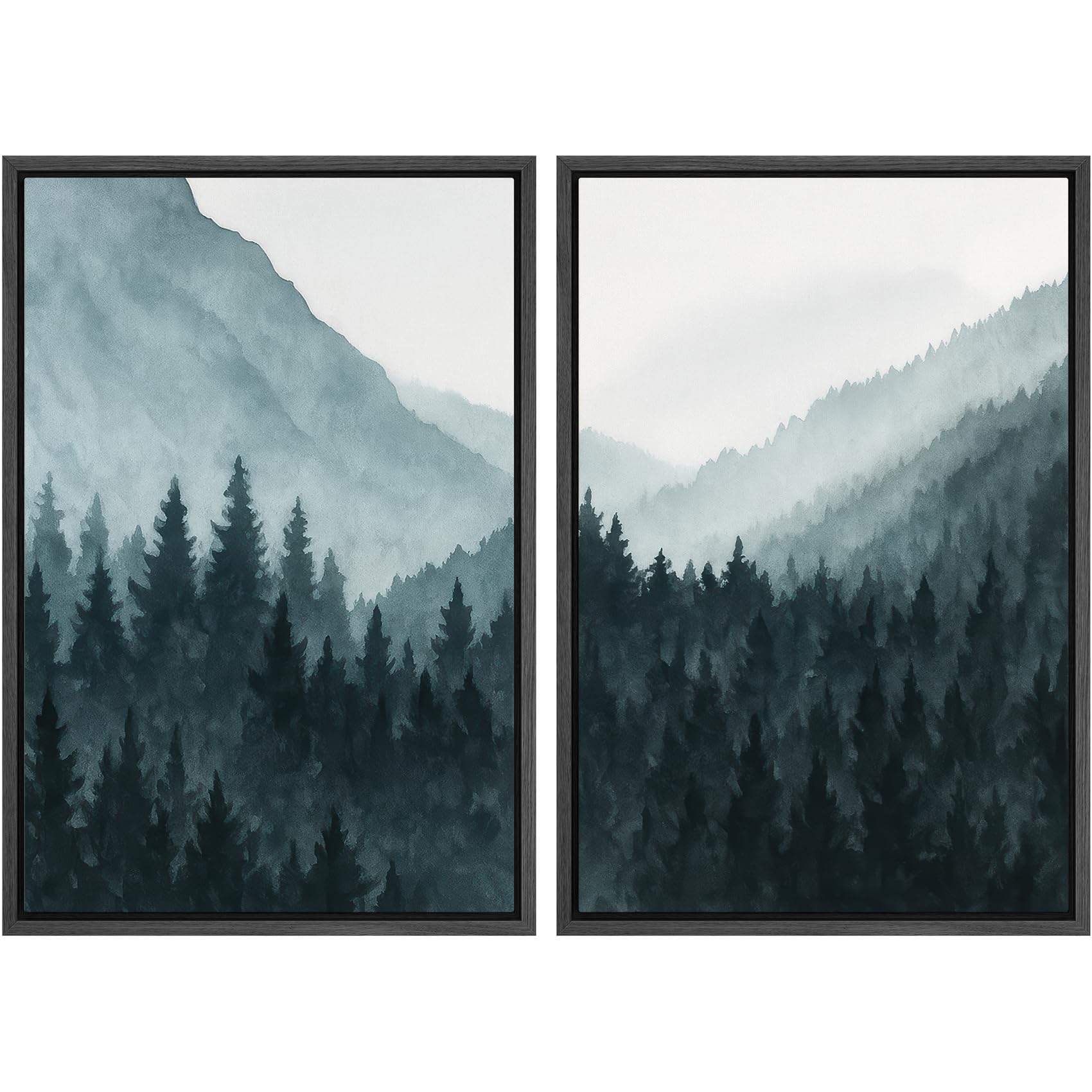 MUDECOR Framed Canvas Print Wall Art Set Misty Pine