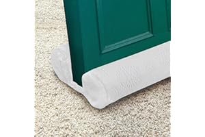 TORMAYS TumiMallody Door Draft Stopper Double Sided Door Draft Noise Blocker Washable Door Seal Strip Adjustable Printed Velvet Door Guard Multi Color Available (36 inch, Winter White)