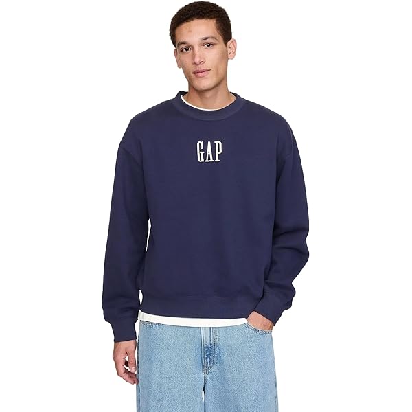 GAP mens Logo Sweatshirt B08 Grey XS at Amazon Men's