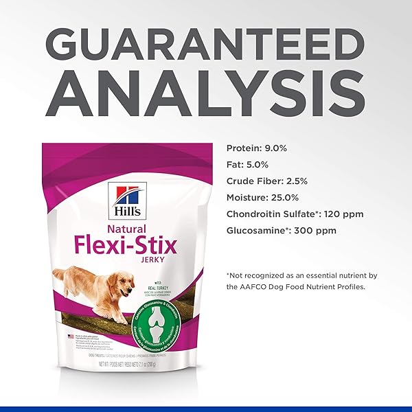 HILL’S NATURAL FLEXI-STIX JERKY, ALL LIFE STAGES, GREAT TASTE, DOG TREATS, TURKEY, 7.1 OZ BAG