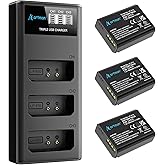 Artman LP-E10 Battery 3-Pack 1600mAh and 3-Slot LCD Charger for Canon LP E10, EOS Rebel T7 T6 T5 T3 T100, Kiss X50 X70 X70 X8