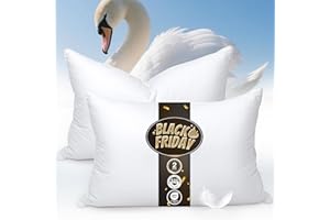 zibroges Goose Feather Pillows Queen Size Pack of 2 - Hotel Down Bed Pillow for Sleeping, Soft 600 Thread Count Cotton Cover, Fluffy Support Surround Fill Polyester for Side, Stomach, Back Sleepers