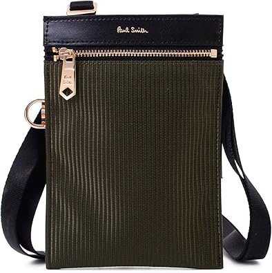 Amazon ポールスミス Paul Smith 正規品 トラベルストライプポケット ショルダーバッグ ナイロン Psn5 カーキ ショルダーバッグ