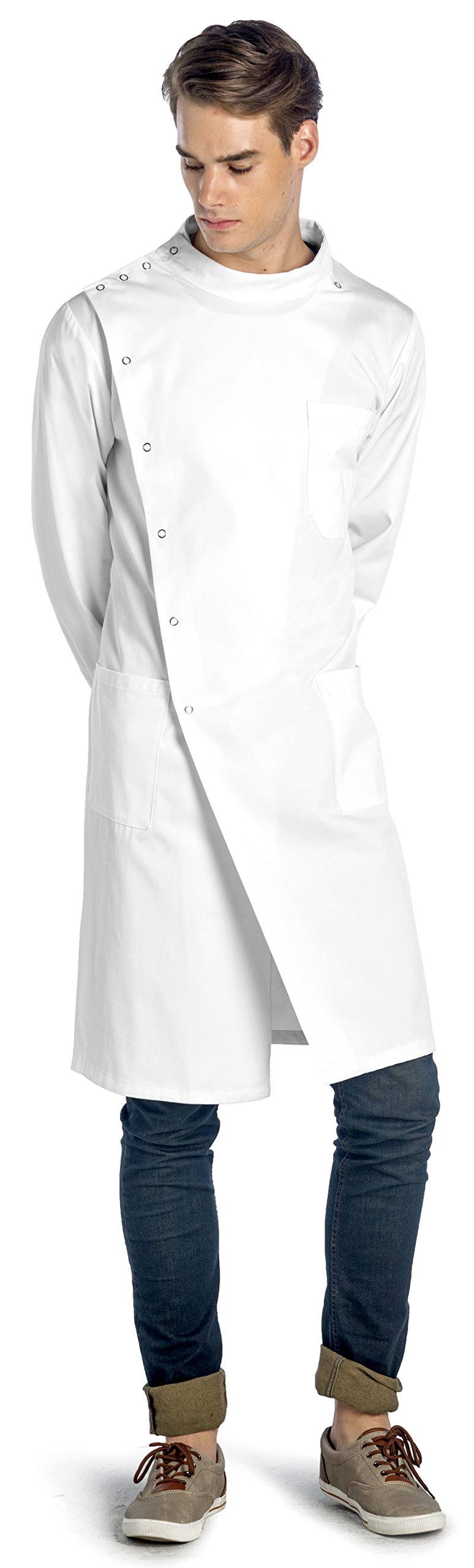 Dr. Howie Unisex White Lab Coat With Mandarin Collar • PROFESSIONAL