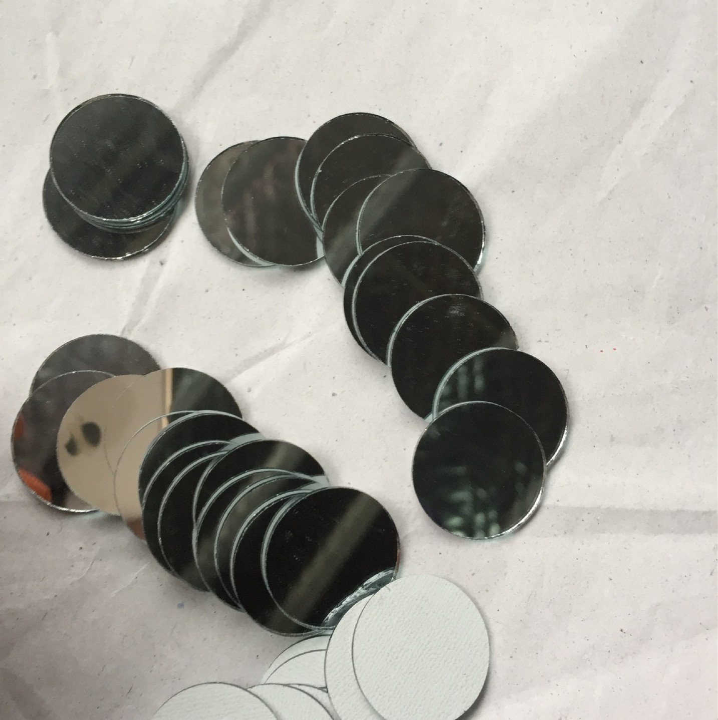 100pcs Round Mirror Mosaic Tiles 2cm (3/4"),Large Real Glass Circles for Wall Decor, Backsplash, Furniture Upcycling & DIY Crafts - Smooth Edge(2x2cm)