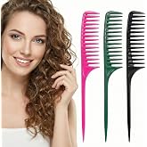 Yolanya Rat Tail Comb, 3 Pack Wide Tooth Combs for Curly Hair | Wide tooth rat tail combs for hair parting, styling and curly hair care