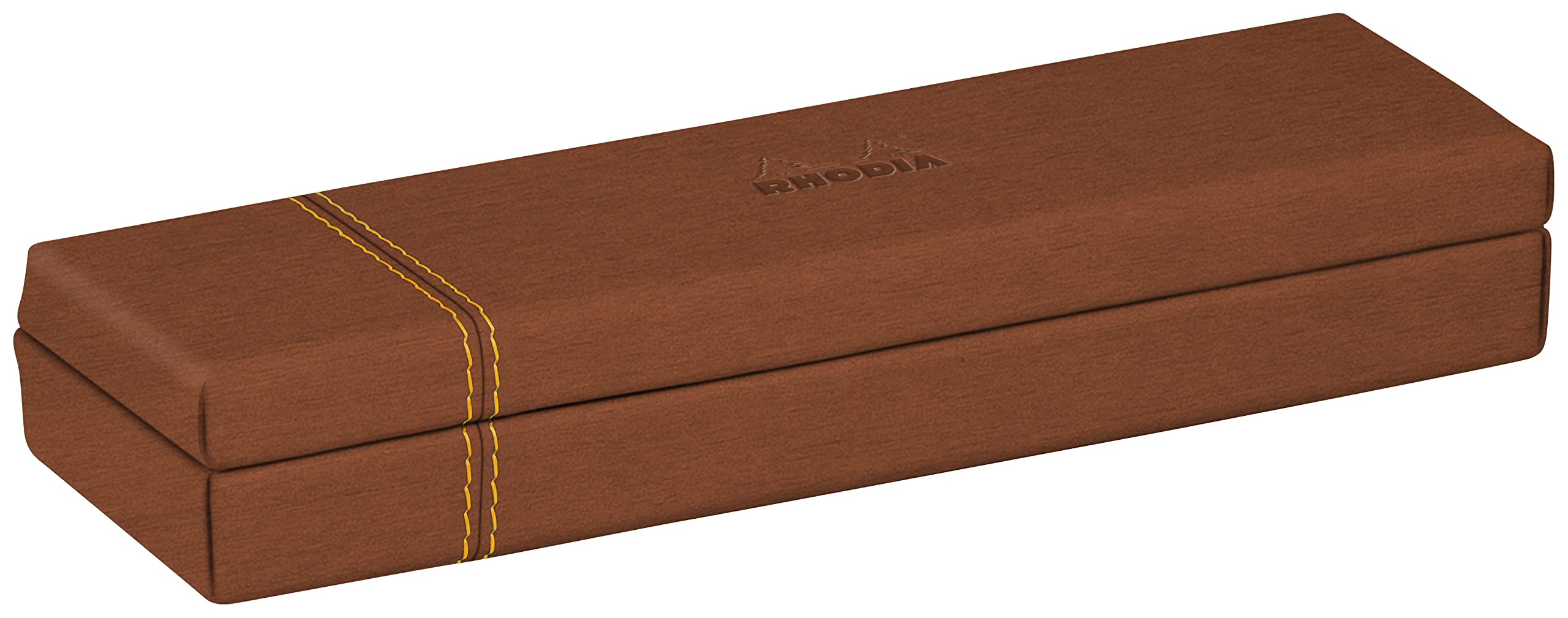 RHODIA 194508C - Copper Pencil Case - 21x5.5x3 cm - Orange Saddle Stitching - Faux Leather Exterior - Home Office Collection Rhodiarama - Office Organization & Design Storage — image 1