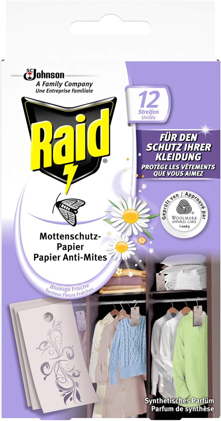 Raid AntiMoth Paper Fresh Flower Scent Pack of 12 Amazon.co.uk