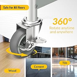 HOLKIE Caster Wheels 3 inch Locking Casters Set of