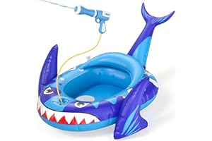 AZDYJL Pool Floats for Kids with Water Gun, Shark Toddler Inflatable Pool Toys for Kids Age 3-8 Years Old, Summer Outdoor Wat