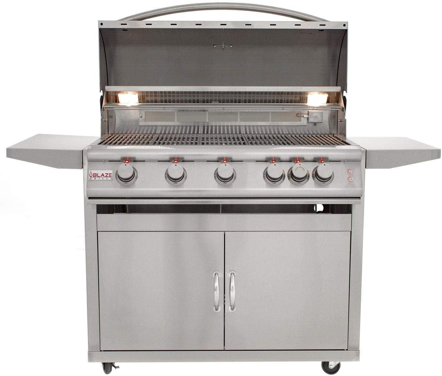 review Blaze Freestanding Grill with Lights (BLZ-5LTE2-NG-BLZ-5-CART), 40-inch, Natural Gas