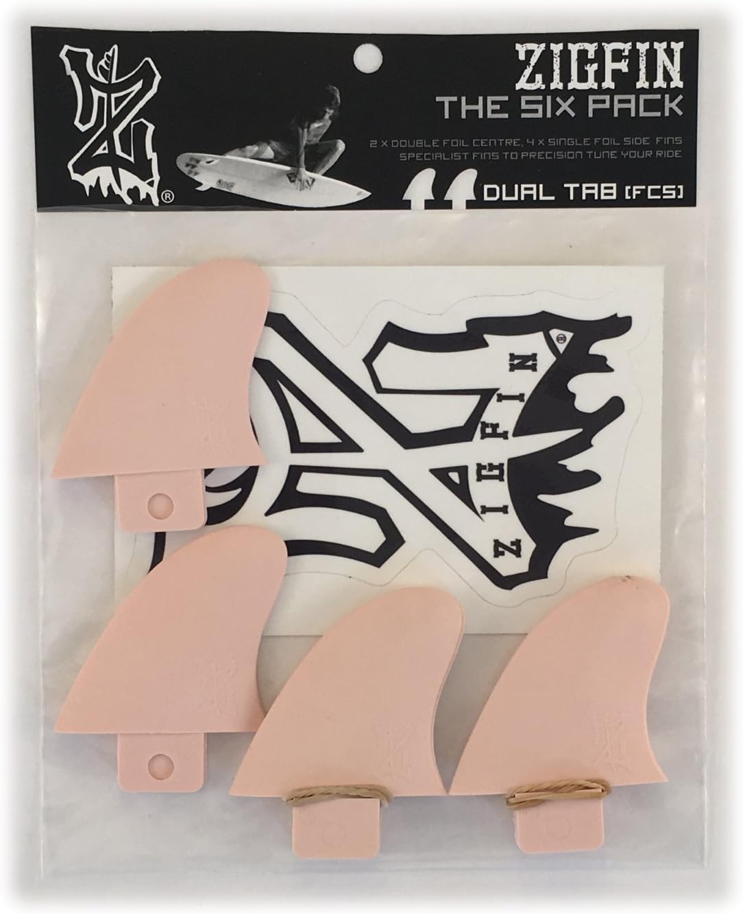 Zigfin Performance Surf Board Fins for 5 Fin/Thruster/Quad … FCS Compatible Six Pack