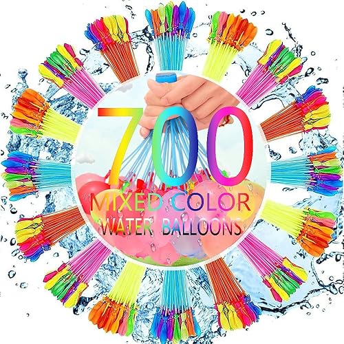 700 PCS Self Sealing Water Balloons Quick Fill, Water Balloon Yard Games Rapid Fill Kids Toys, Balloons Set Summer Splash Party Easy Quick Fun Outdoor Backyard for Swimming Pool