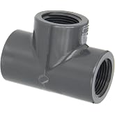 Spears 805 Series PVC Pipe Fitting, Tee, Schedule 80, 1" NPT Female