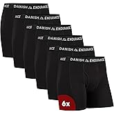 DANISH ENDURANCE Men's Cotton Boxer Briefs (6 or 10-Pack) – Soft, Stretchy, Breathable, With/Without Fly
